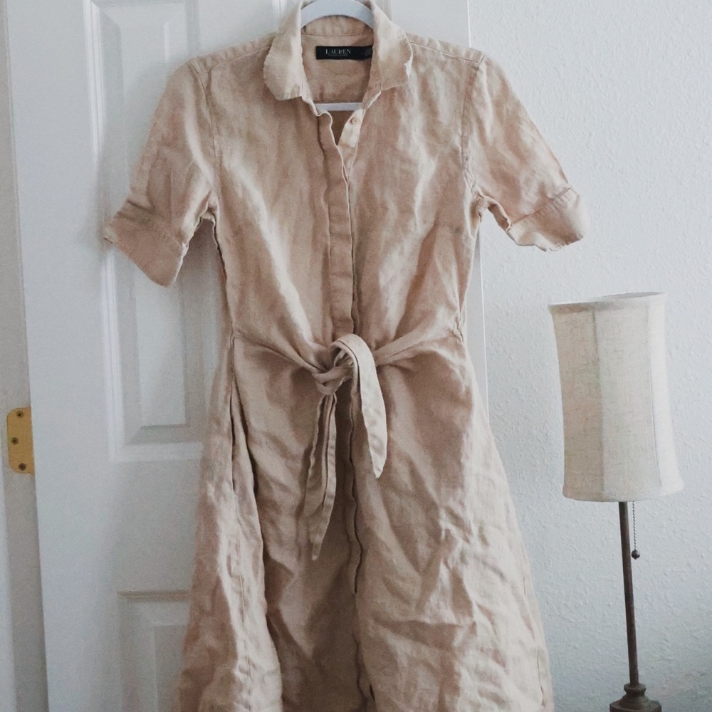 Ralph Lauren Linen collar tie dress